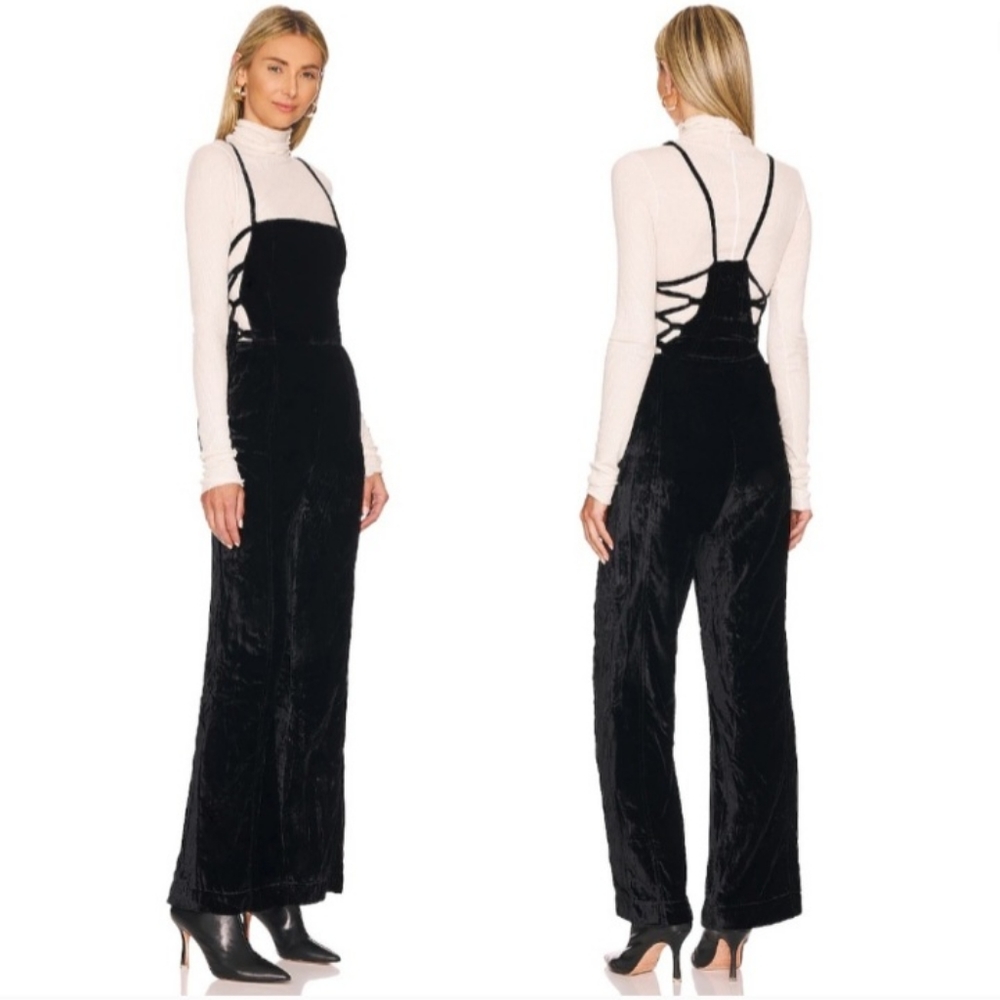Free people black velvet jumpsuit - Picture 6 of 15